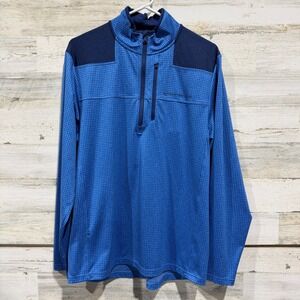 Vineyard Vines Shep Shirt Pullover Men M Blue Houndstooth Performance EUC